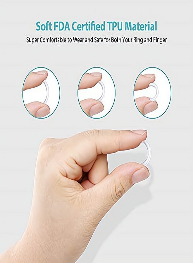 Ring Size Adjuster, 8 Pcs Invisible Ring Size Adjuster for Loose Rings with 8 Sizes, Ring Adjuster Fit Any Rings Guard Spacer, Ring Size Reducer Spacer Ring Guard
