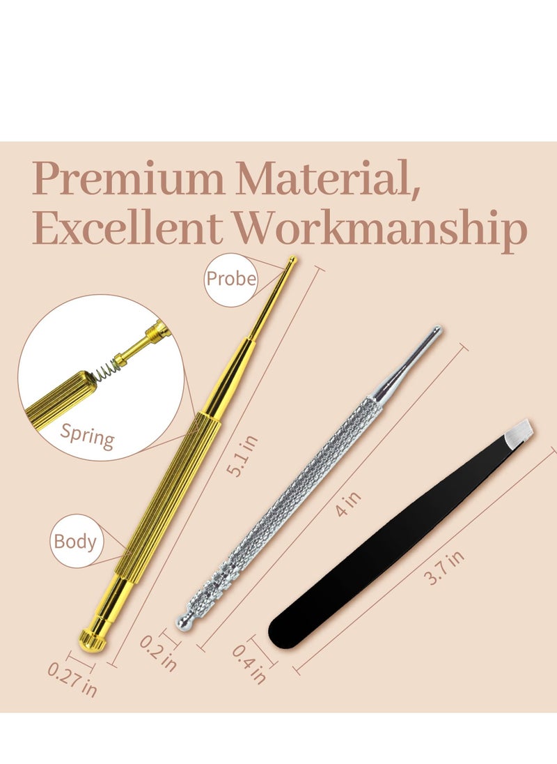 SYOSI - Multi-Condition Ear Seeds Acupuncture Kit, Facial Reflexology Tools, with Acupuncture Ear Press Seeds 600Pcs, Acupuncture Pen, Tweezers - Image 1