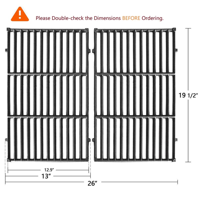 Hongso 19.5" Cast Iron Cooking Grid Grates Replacement for Weber 7524, 7528, Genesis 300 E/S 310 320 330 EP310 EP320 EP330 Gas Grill (2007-2016 ONLY) - Image 3