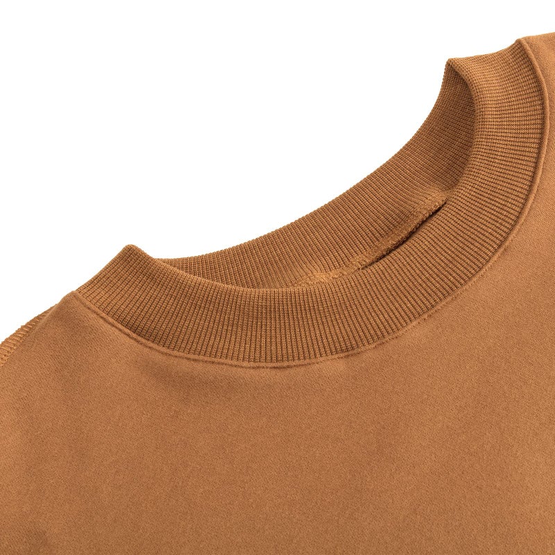 Amazhiyu Women Cropped Sweatshirt Long Sleeves Pullover Fleece Crop Tops Brown, Medium - Image 4