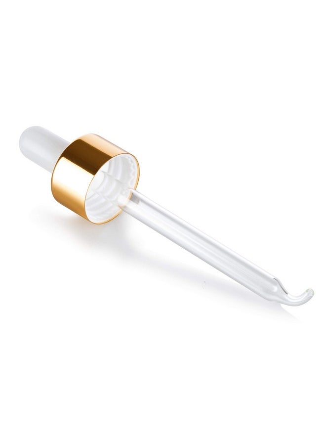 JUVITUS 2 Oz Frosted Amber Glass Boston Round Bottle With Gold Metal And Glass Dropper (12 Pack) + Funnel  - Image 4