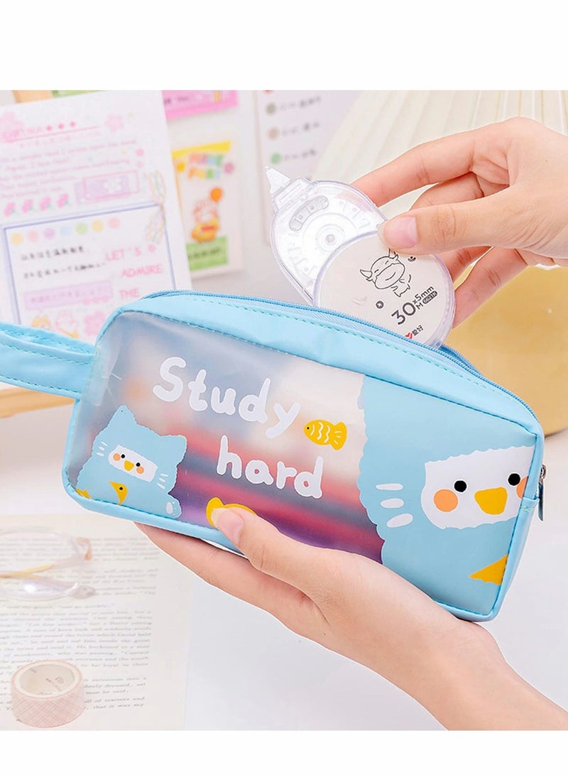 KASTWAVE Clear Pencil Case, Clear Makeup Color Pouch Cosmetics Bag with Zipper - Image 4