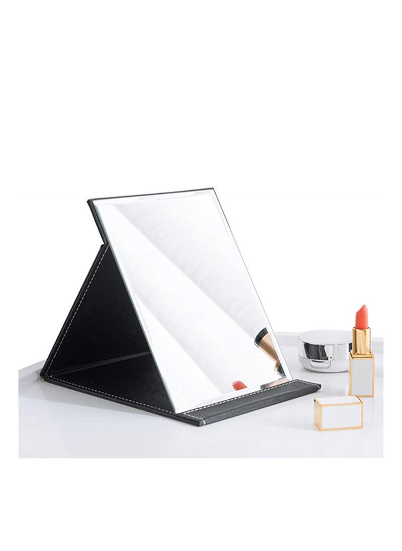 Arabest - Portable Adjustable PU Leather Rectangular Slim Mirror (Black) - Image 1