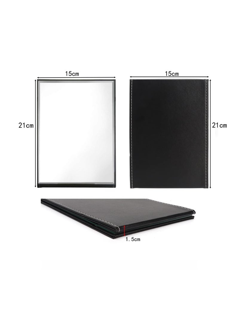 Arabest - Portable Adjustable PU Leather Rectangular Slim Mirror (Black) - Image 1