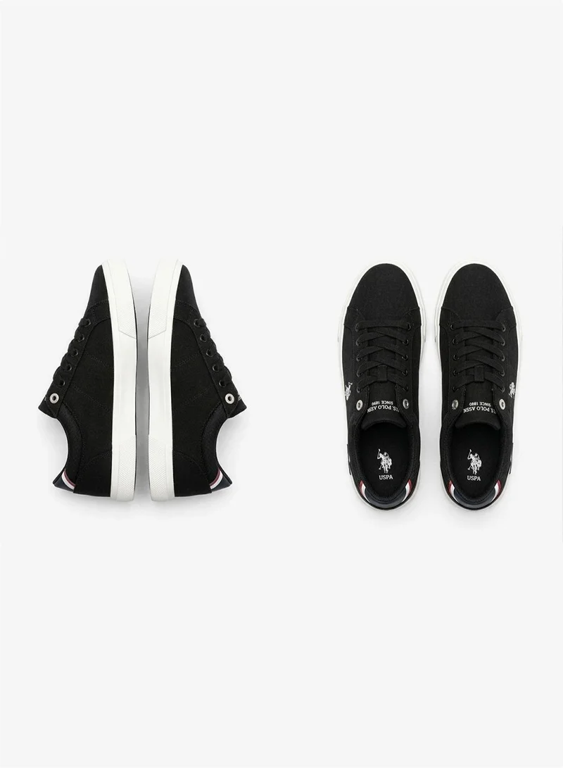 U.S. Polo Assn. USPA Men’s Black Casual Canvas Sneakers – Lightweight Lace-Up Lifestyle Shoes for Everyday Comfort