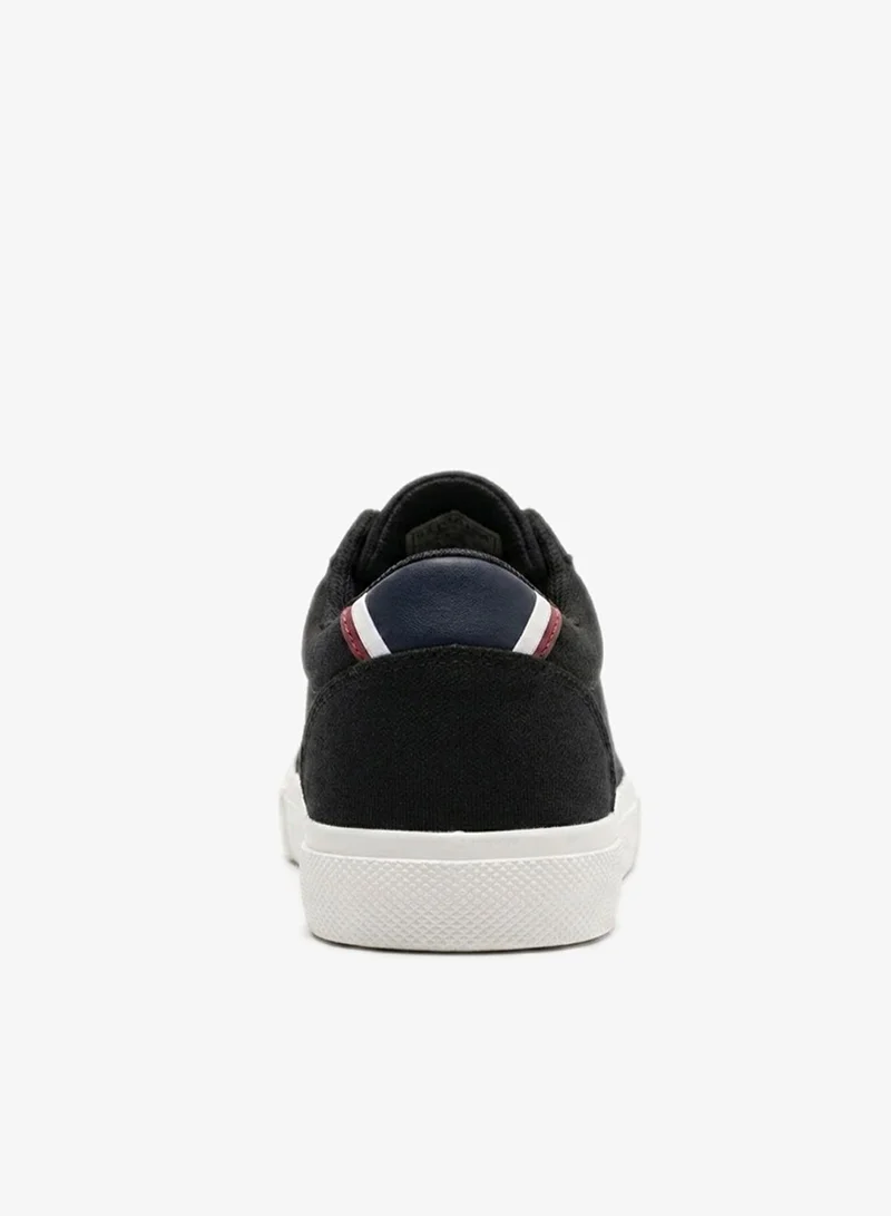 U.S. Polo Assn. black USPA Men’s Black Casual Canvas Sneakers – Lightweight Lace-Up Lifestyle Shoes for Everyday Comfort for Men | Best Price UAE