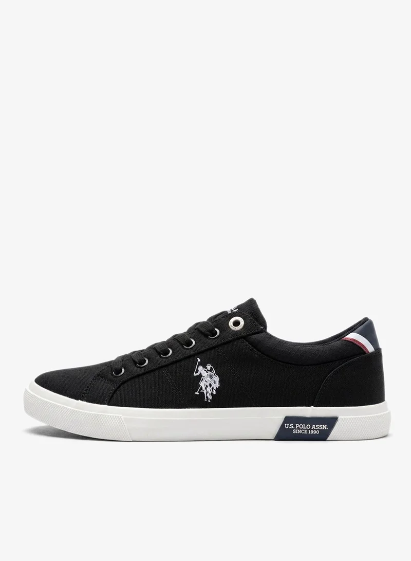 U.S. Polo Assn. USPA Men’s Black Casual Canvas Sneakers – Lightweight Lace-Up Lifestyle Shoes for Everyday Comfort