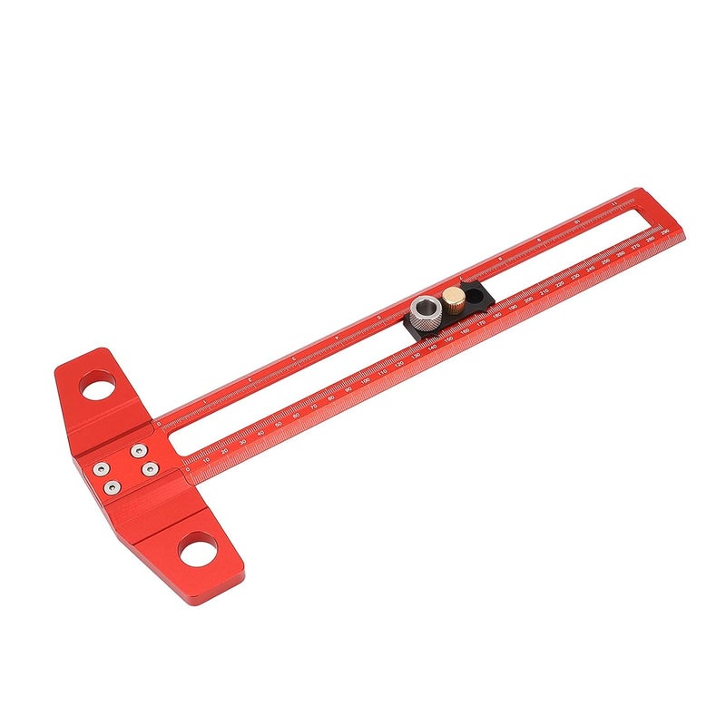 Aluminum Alloy T Square Ruler 30cm with Drill Sleeves for Woodworking Marking Punching - Image 5
