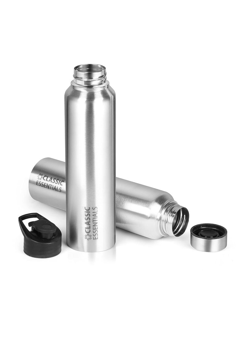 Classic Essentials CLASSIC ESSENTIALS Bottle Combo 1000 ML Bottle and Sipper Pack of 2 Stainless Steel Sipper Bottle with Flip Cap Water Bottle Gym Bottle Fridge Bottle Silver_BottleCombo  - Image 3