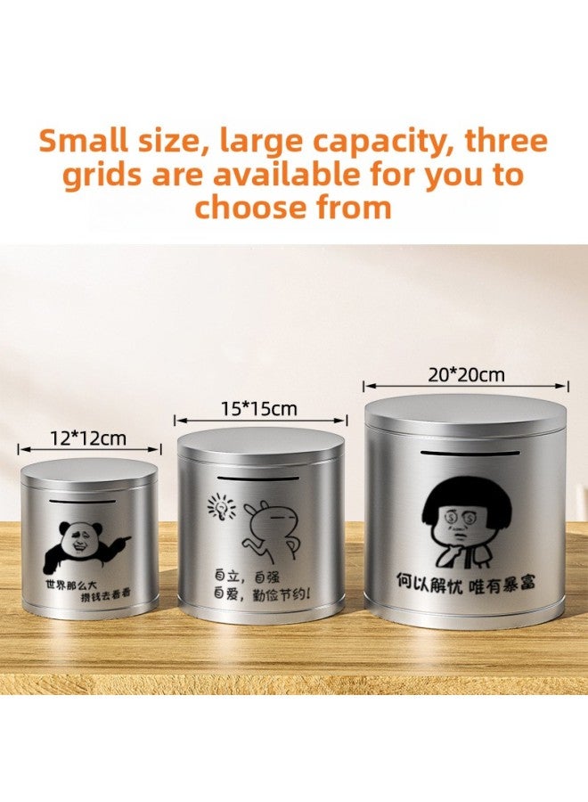 The Can Only Enter The Cylindrical Piggy Bank Can Be Printed Logo Children's Toys Do Not Hurt The Hand High Color Value Piggy Bank-Color:Use Less And Have No Care, Save More Versatile Gold-Size:Cylindrical Thickeneded Large Size: 20*20cm  - Image 5