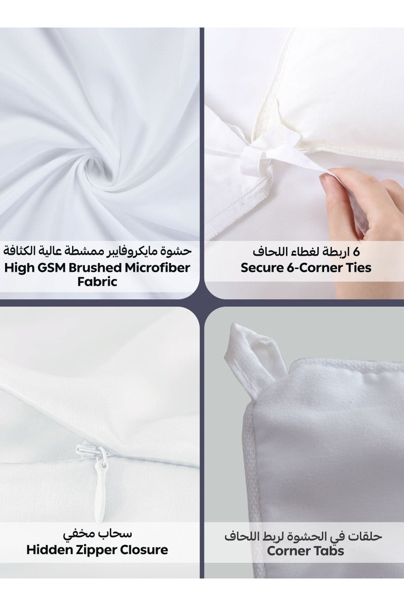 Donetella Striped Comforter Set, Single Size Fits 140x200cm, 5-Piece Hotel Bedding with 350 GSM Filling – Comforter, Comforter Cover, Fitted Sheet, Pillowshams. - Image 5