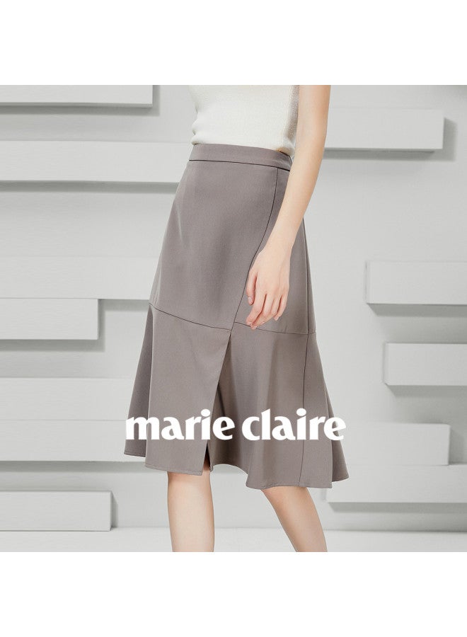 Marie Claire Light Luxury Temperament Midi Skirt Women 2025 Autumn New High-end A-line Skirt High Waist Slimming Half Skirt - Image 5