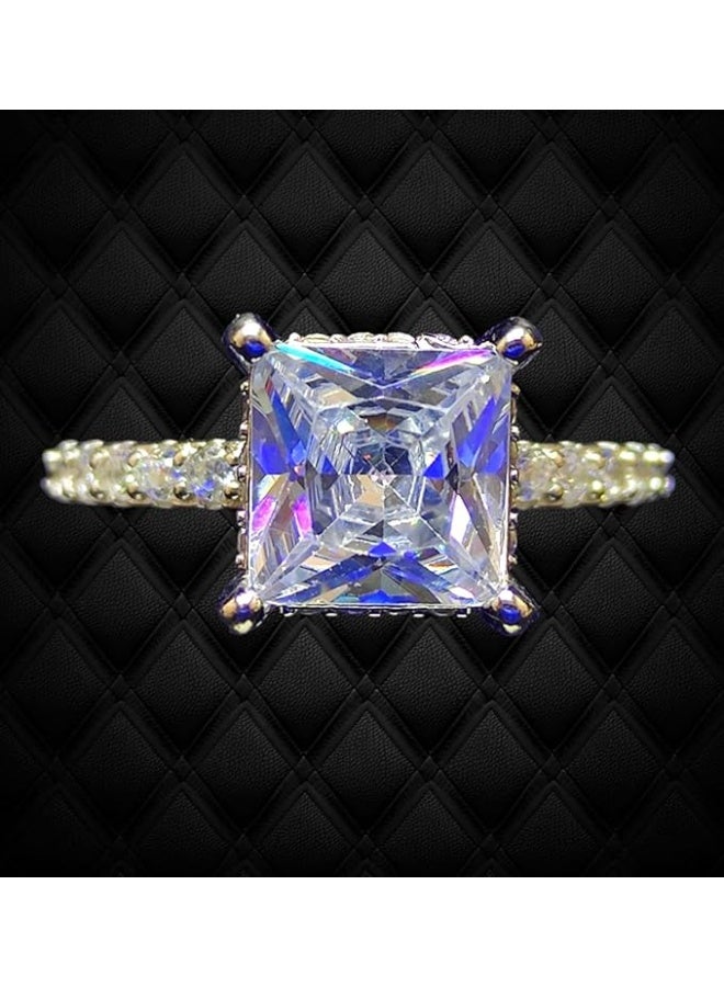 A women's ring made of 925 Swiss silver, plated with white gold, and set with genuine cubic zirconia stones, a jewel in the world of beauty, nicknamed "The Touch". - Image 5