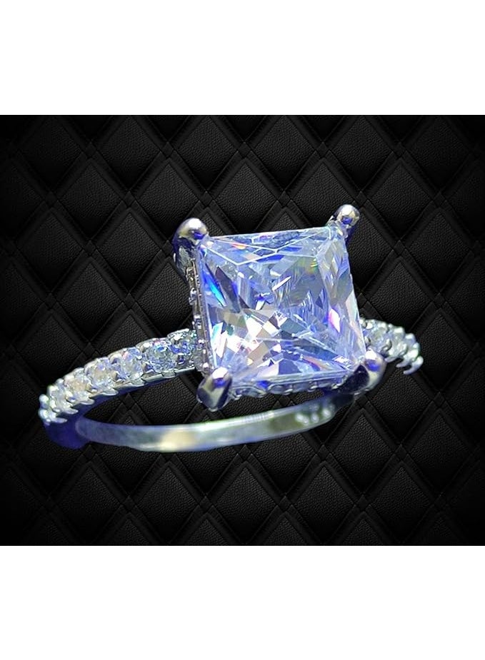 A women's ring made of 925 Swiss silver, plated with white gold, and set with genuine cubic zirconia stones, a jewel in the world of beauty, nicknamed "The Touch". - Image 4