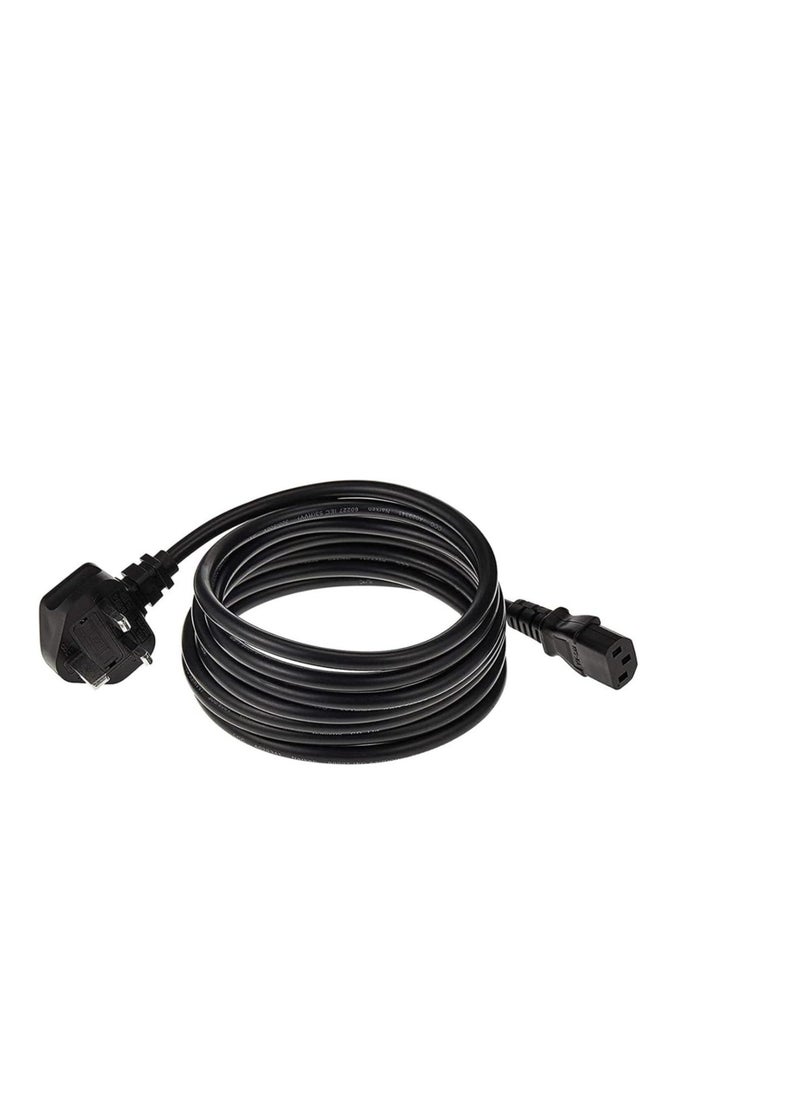 1.8-Meter/ 6-Feet Power Cord, Desktop Power Cable with Pure Copper Wire, 3 Pin Connector, For Computers, TVs, Monitors, Replacement Power Cord
