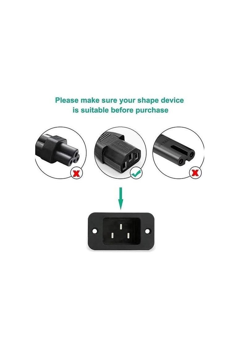 1.8-Meter/ 6-Feet Power Cord, Desktop Power Cable with Pure Copper Wire, 3 Pin Connector, For Computers, TVs, Monitors, Replacement Power Cord