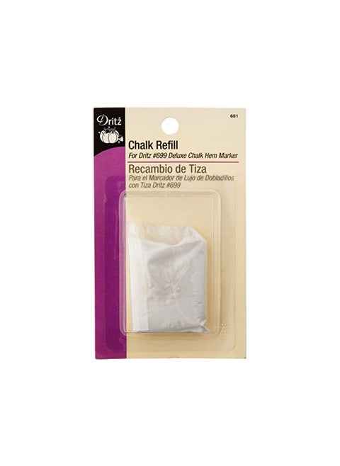 Dritz Refill for Deluxe Hem Marker, White Chalk, 1 Count (Pack of 1)