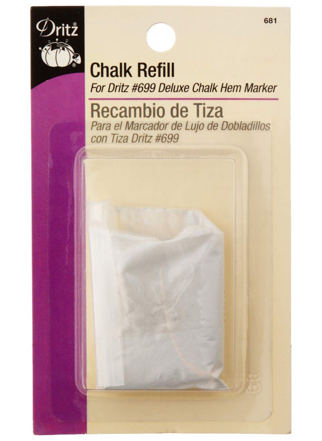 Dritz - Dritz Refill for Deluxe Hem Marker, White Chalk, 1 Count (Pack of 1) - Image 1