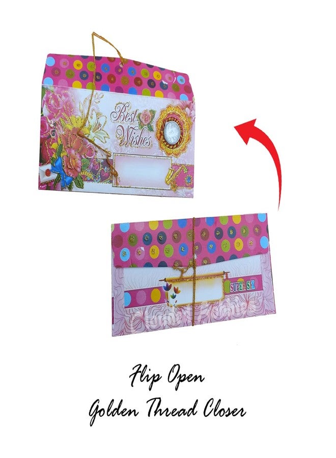 CLOUDED HOBBIES Multicolor Designer Gift Money Sagun Cash Envelopes with One Rupee Coin, Cash Gift Cover, Sagun Lifata for Wedding, Birthday, Anniversary or Any Occasions (100) - Image 4