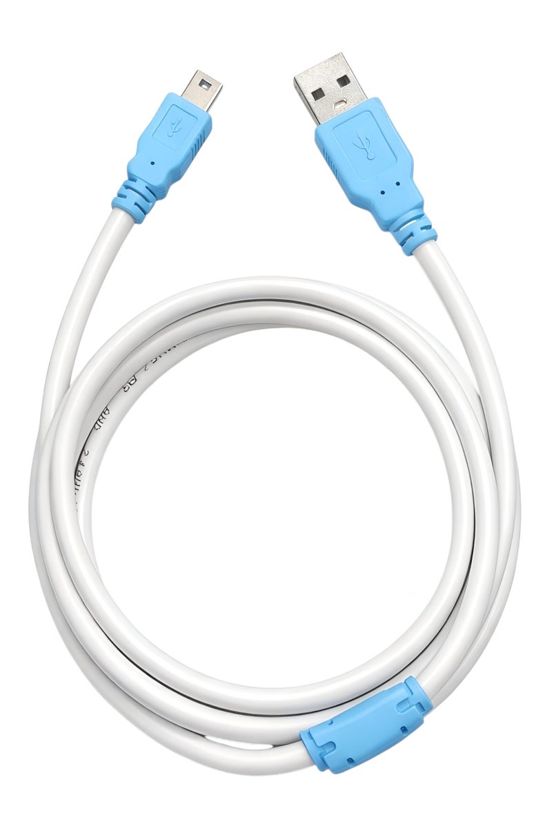 Upix USB A to USB B – Mini 5 Pin (Male to Male) V3 Cable 1.3 Meters (4.3 Feet) - for External Hard Drives, Camera, Card Readers, MP3 Players, Scanners - Image 1