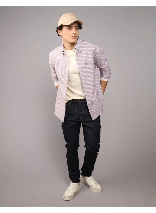 AE Everyday Striped Oxford Button-Up Shirt