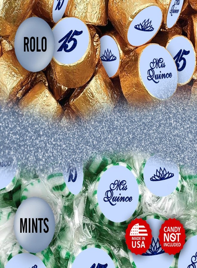 RokAPary Mis Quince Birthday Blue Kisses Stickers, (Set of 216), Quinceanera Chocolate Drops Labels, 15 Party Decoration Favors Decor for Kisses. Made in USA. - Image 4