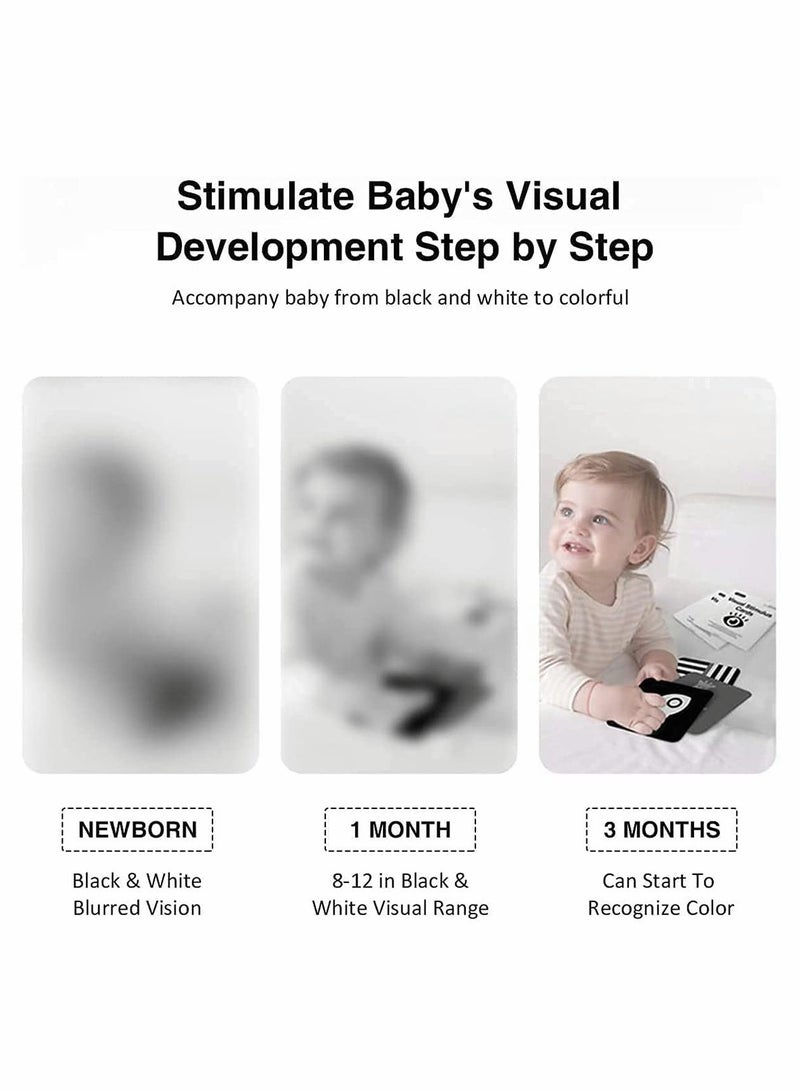 KASTWAVE Black and White Baby Intelligence Fun Letter Card Portable Set Cloth Book Early Educational Toys Perfect for Baby Shower Gift - Image 3