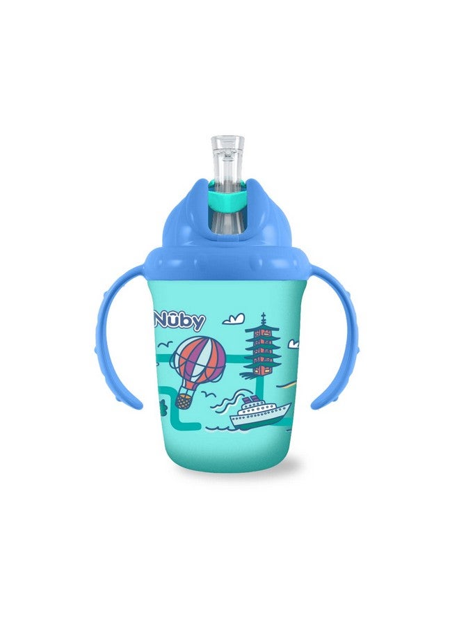 نوبي كوب نوبي المطبوع ذو المقبضين، مانع للانسكاب، مصنوع من القش الدهني، سعة 8 أونصة/240 مل، مناسب للأطفال من عمر 12 شهرًا فأكثر، عبوة واحدة. قد تختلف المطبوعات. - Image 2