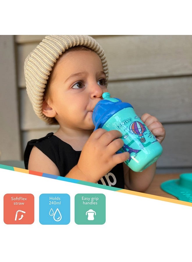 نوبي كوب نوبي المطبوع ذو المقبضين، مانع للانسكاب، مصنوع من القش الدهني، سعة 8 أونصة/240 مل، مناسب للأطفال من عمر 12 شهرًا فأكثر، عبوة واحدة. قد تختلف المطبوعات. - Image 4