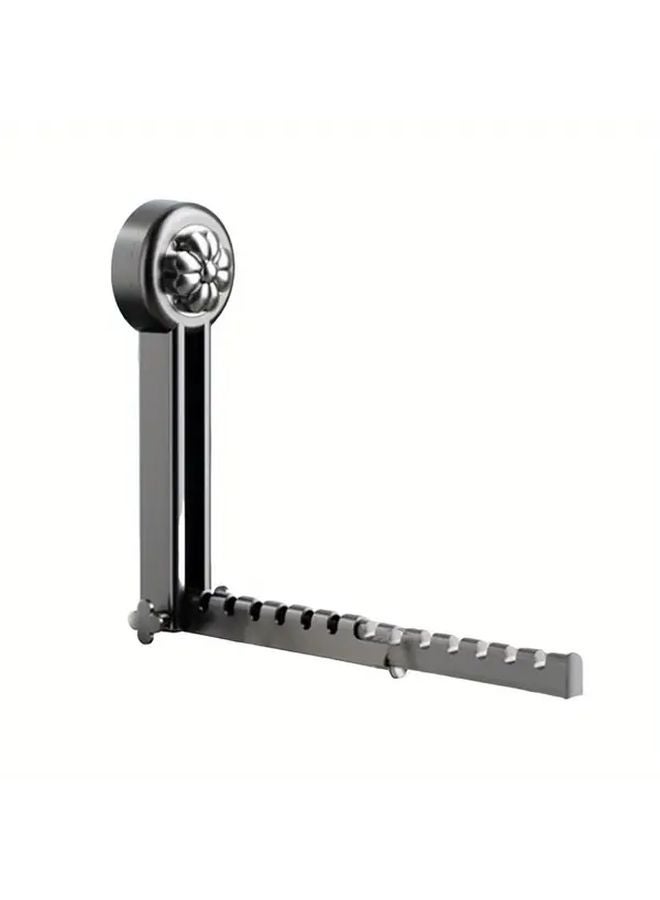 Grey Foldable Over The Door Clothes Drying Rack 2 Level Extension No Drill Installation - Image 1