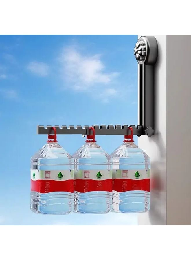 Grey Foldable Over The Door Clothes Drying Rack 2 Level Extension No Drill Installation - Image 5