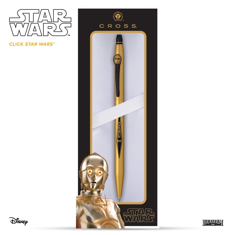Cross X Star Wars Click Refillable Rolling Ball Gel Ink Pen, Includes Coordinated Character-Themed Gift Box - C-3PO - Image 3