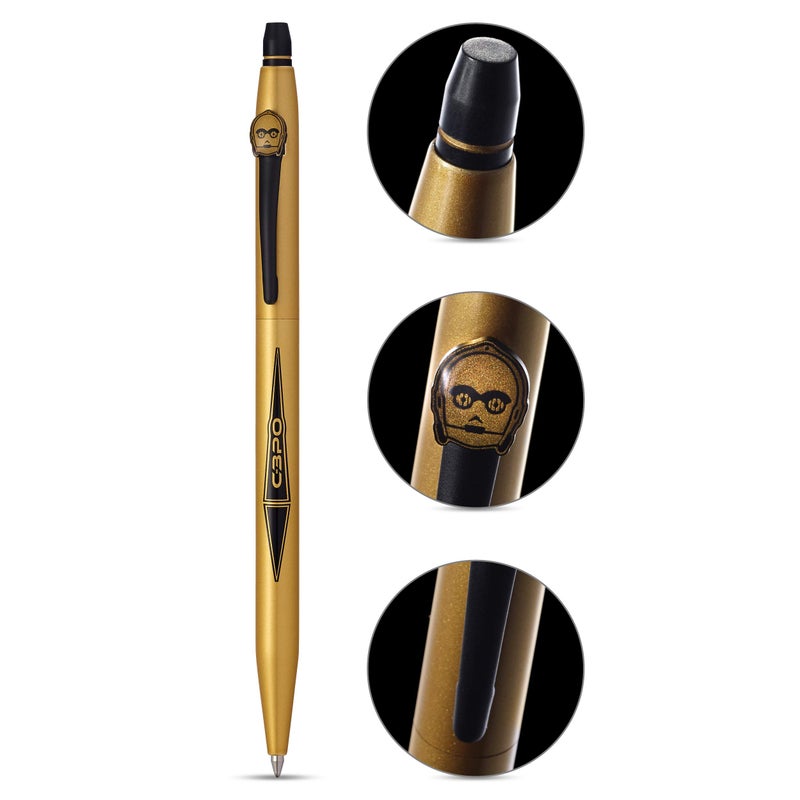 Cross X Star Wars Click Refillable Rolling Ball Gel Ink Pen, Includes Coordinated Character-Themed Gift Box - C-3PO - Image 2