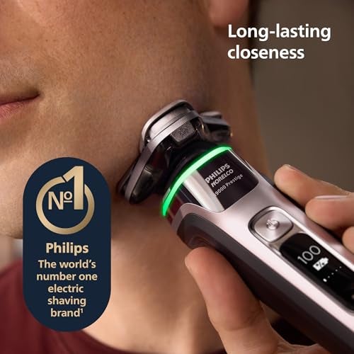 Norelco Philips Norelco Shaver i9000 Prestige, Wet & Dry Electric Shaver, Dark Slate Nova, SenseIQ Technology, Triple Lift & Cut System, 360 Rotating Dual SteelPrecision Blades, Charging Stand, XP9204/85 - Image 2