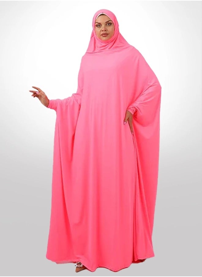 Zmurud - Practical  Kuwaiti Jersey prayer dress  with headscarf -plain  from zmurud fashion - Image 1