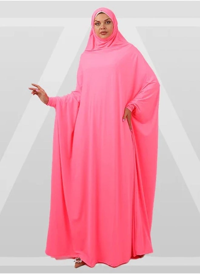 Zmurud - Practical  Kuwaiti Jersey prayer dress  with headscarf -plain  from zmurud fashion - Image 1