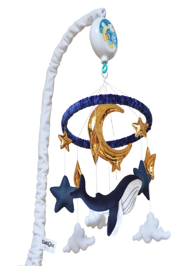 TINITIGIES Ocean Whale Baby Mobile for Crib - Musical Nursery Mobile with 3 Modes of Rotation & 12 Piano Lullabies - Ocean Baby Nautical Nursery Decor - Image 1