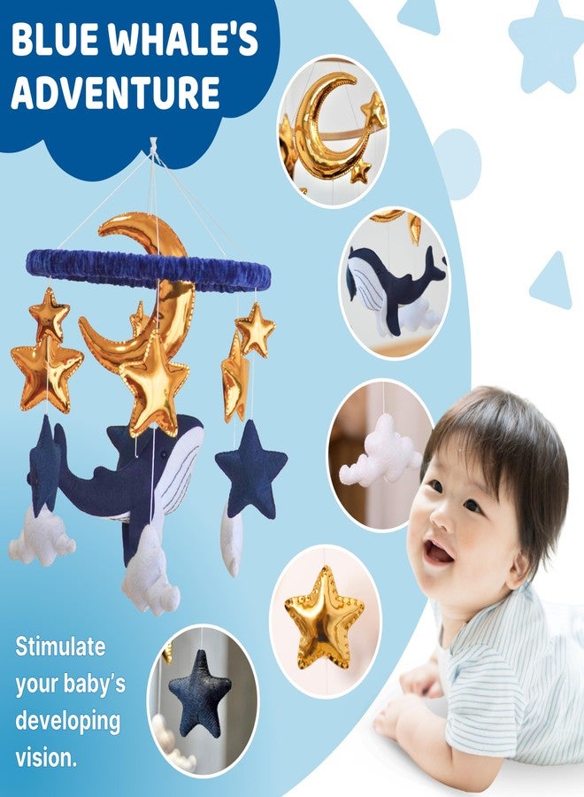 TINITIGIES Ocean Whale Baby Mobile for Crib - Musical Nursery Mobile with 3 Modes of Rotation & 12 Piano Lullabies - Ocean Baby Nautical Nursery Decor - Image 3