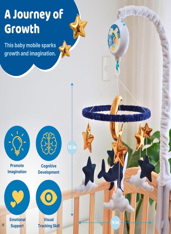 TINITIGIES Ocean Whale Baby Mobile for Crib - Musical Nursery Mobile with 3 Modes of Rotation & 12 Piano Lullabies - Ocean Baby Nautical Nursery Decor - Image 5