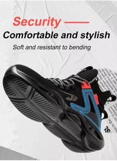 Verci Men's Woven Breathable Steel Toe Puncture Proof Cushioned Safety Shoes Comfy Non Slip Rubber Sole Durable Work Shoes Men's Footwear (40 EUR)  - Image 3