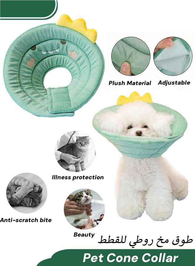 Generic Cat Dog Cone Collar,Adjustable Cat Cone Collar To Stop Licking After Surgery,Elizabethan Collars For Pets,Protection Cone Neck Recovery Collar,For Dogs Cats Puppies Rabbits Wound Healing Protective After Surgery(Dinosaur)  - Image 1