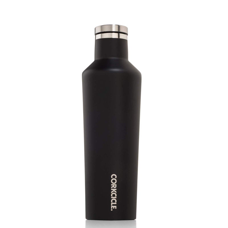 Corkcicle Canteen - Water Bottle and Thermos - Keeps Beverages Cold for Over 25, Hot for Over 12 Hours - Triple Insulated with Shatterproof Stainless Steel Construction - Matte Black - 16 oz. - Image 1
