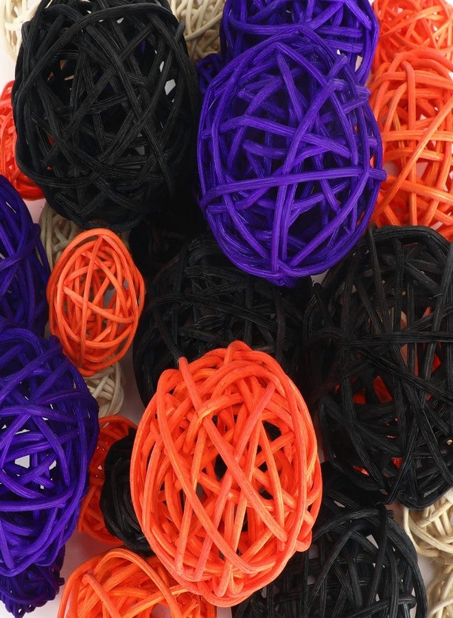 SANNIX 24 Pack Halloween Decoration Rattan Balls, Wicker Balls for Home Decor Wedding Party Ornaments Baby Shower Table Decor Home Yard Hanging Ornaments - Image 3
