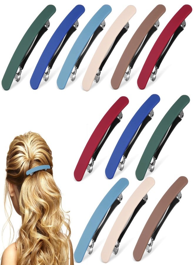 minkissy 12Pcs Spring Hair Barrettes for Thick/Thin Hair - French Hair Clips for Women - Ponytail Barrettes Hair Accessories for Women Girls (6 Colors) - Image 2