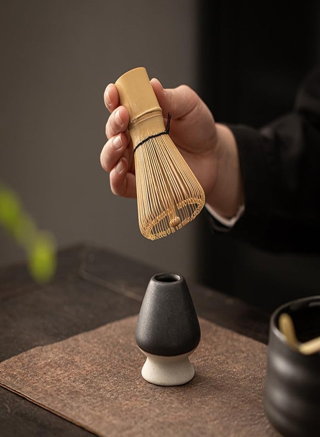OUGETHER Matcha Tea Whisk Holder, 1Pc Chasen Stand, Ceramic Holder Chasen Stand fit for Traditional Japanese Tea Matcha Set Accessories (Black) - Image 2