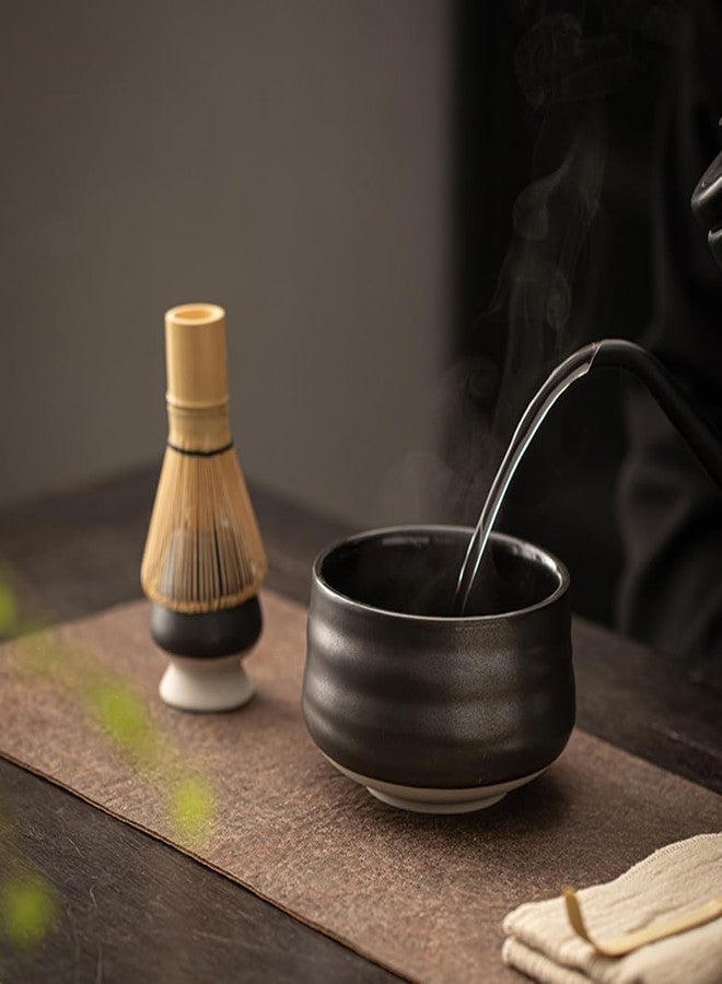 OUGETHER Matcha Tea Whisk Holder, 1Pc Chasen Stand, Ceramic Holder Chasen Stand fit for Traditional Japanese Tea Matcha Set Accessories (Black) - Image 4