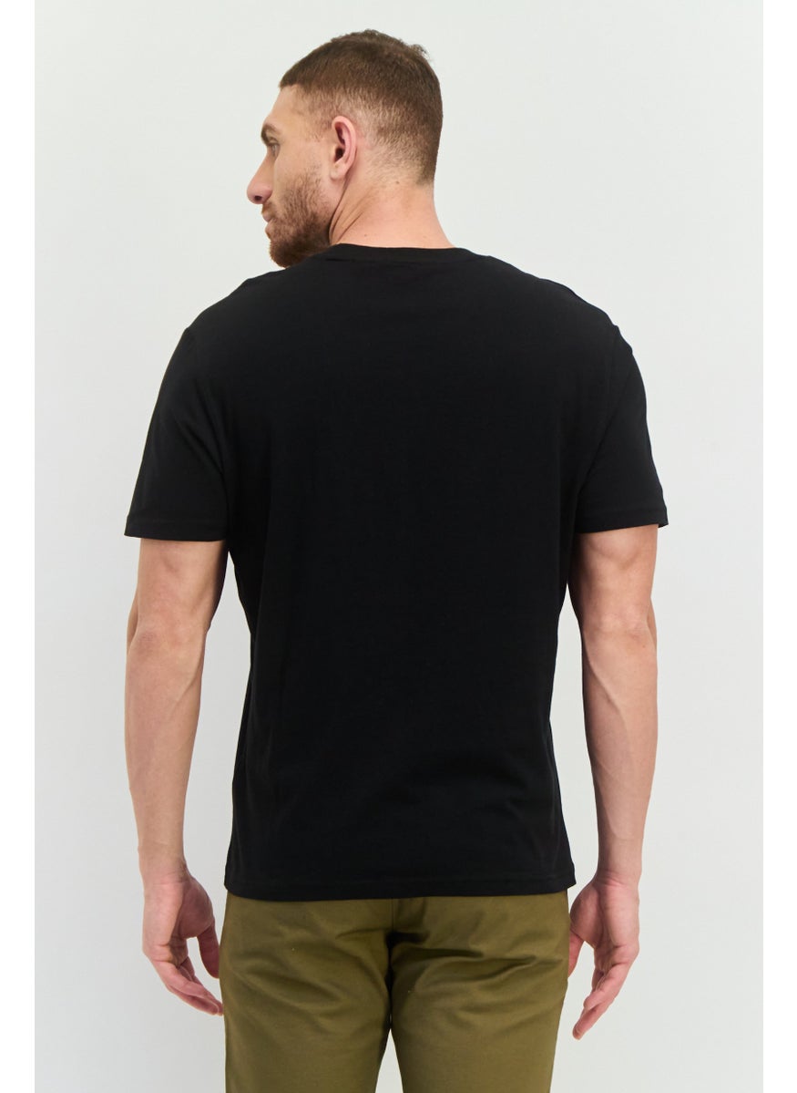 Ben Sherman - Men Crew Neck Short Sleeves Brand Logo T-Shirt, Black - Image 1