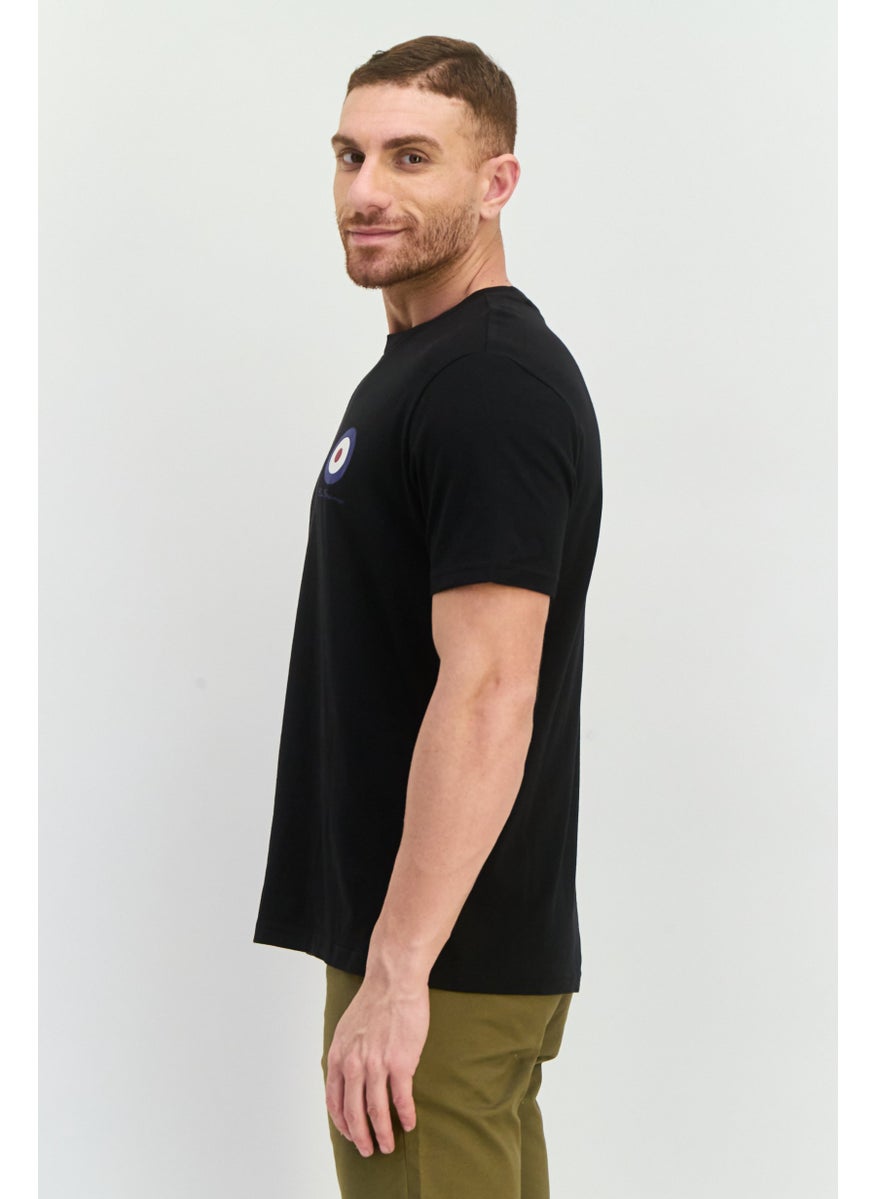 Ben Sherman - Men Crew Neck Short Sleeves Brand Logo T-Shirt, Black - Image 1