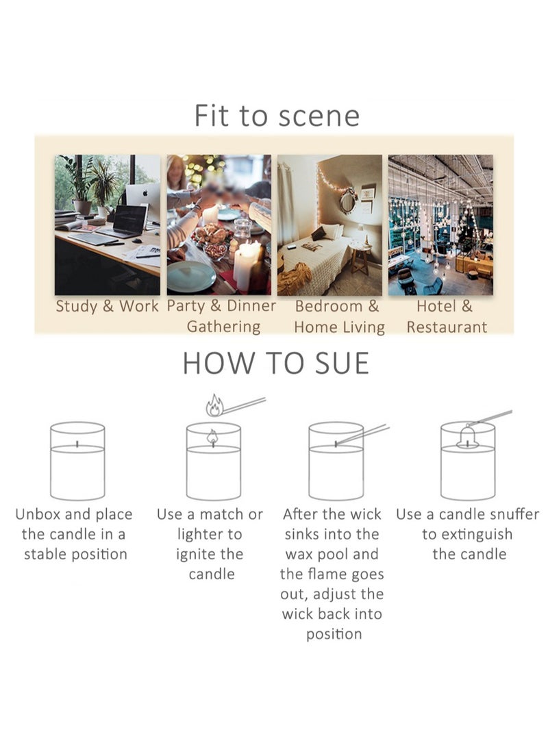 رودن مجموعة شموع معطرة، برطمان علاجي عطري طويل الأمد، شموع الصويا الطبيعية للمنزل والحمام واليوجا، 6 قطع - Image 3