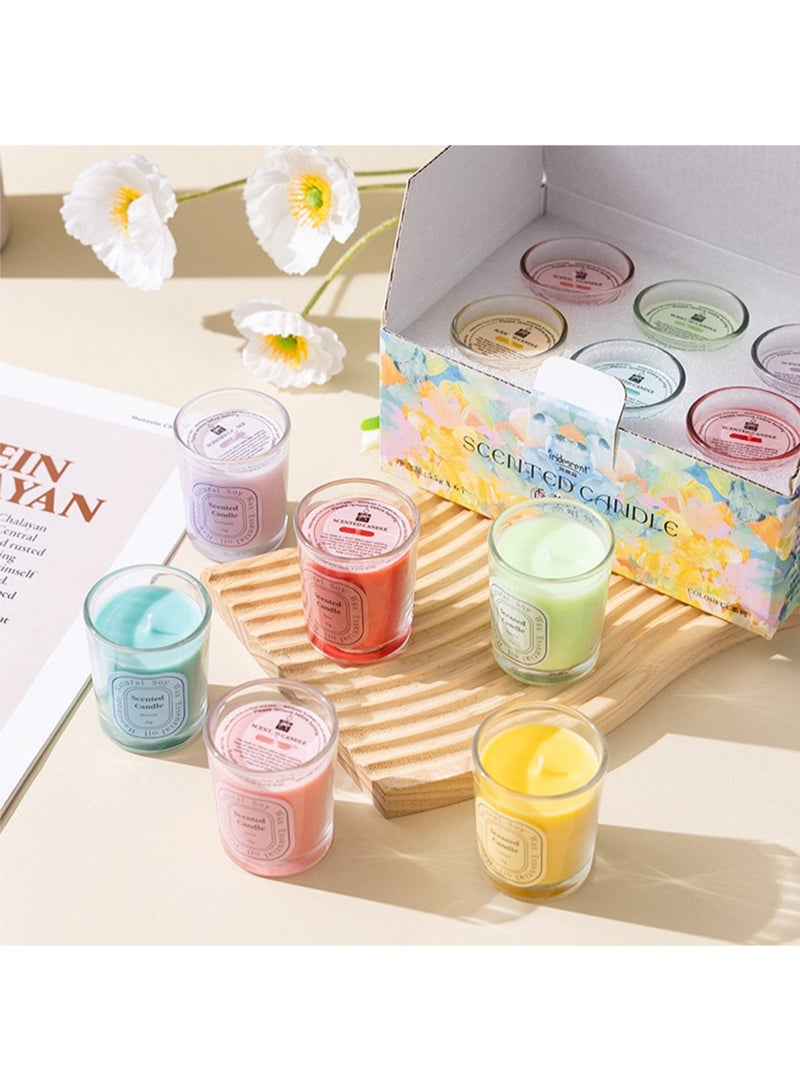 رودن مجموعة شموع معطرة، برطمان علاجي عطري طويل الأمد، شموع الصويا الطبيعية للمنزل والحمام واليوجا، 6 قطع - Image 4